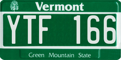 VT license plate YTF166