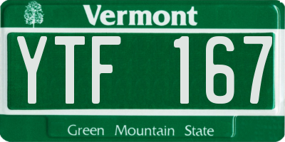 VT license plate YTF167