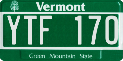VT license plate YTF170