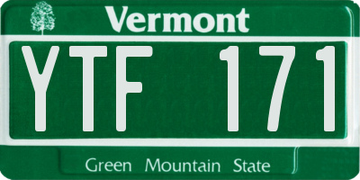 VT license plate YTF171