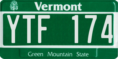 VT license plate YTF174
