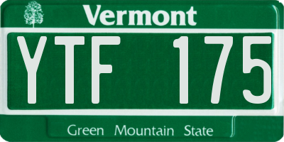 VT license plate YTF175