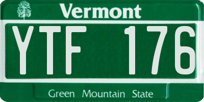 VT license plate YTF176