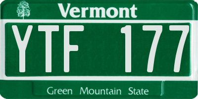 VT license plate YTF177