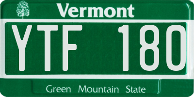 VT license plate YTF180