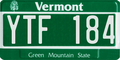 VT license plate YTF184