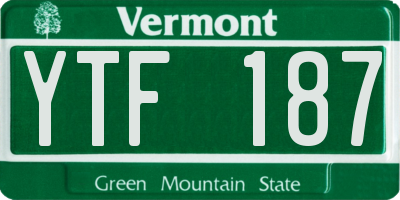 VT license plate YTF187