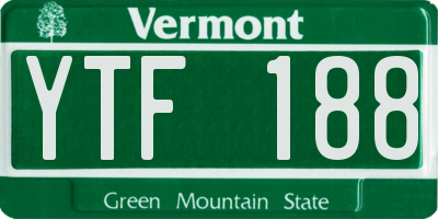 VT license plate YTF188