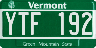 VT license plate YTF192