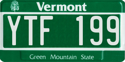 VT license plate YTF199
