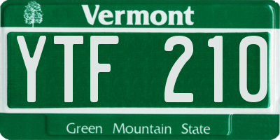 VT license plate YTF210