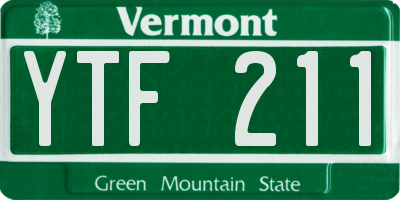 VT license plate YTF211