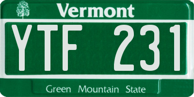 VT license plate YTF231
