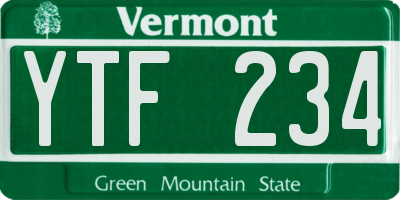 VT license plate YTF234