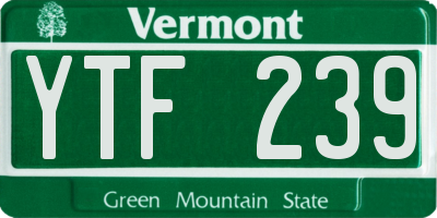 VT license plate YTF239