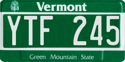 VT license plate YTF245