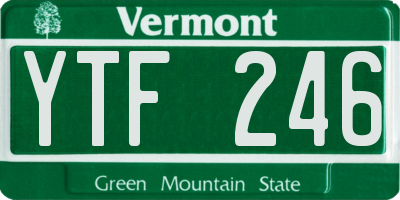 VT license plate YTF246