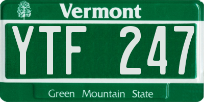 VT license plate YTF247