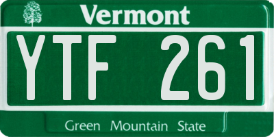 VT license plate YTF261