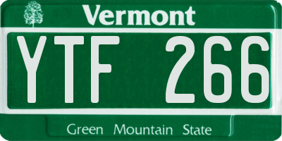 VT license plate YTF266