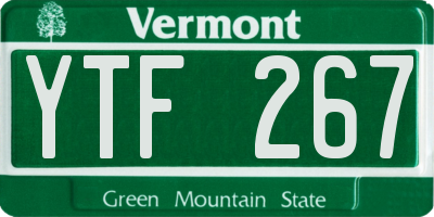 VT license plate YTF267