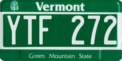 VT license plate YTF272