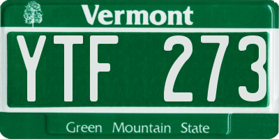 VT license plate YTF273