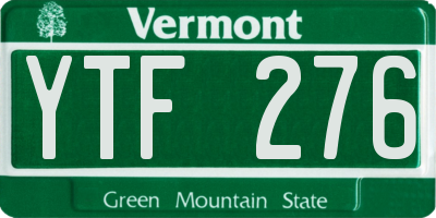 VT license plate YTF276