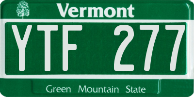 VT license plate YTF277