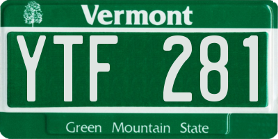 VT license plate YTF281
