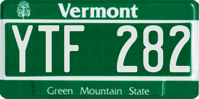 VT license plate YTF282