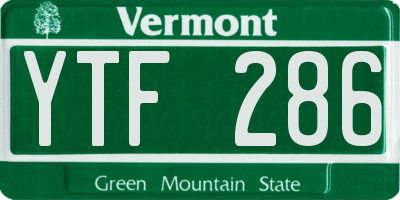 VT license plate YTF286