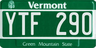 VT license plate YTF290