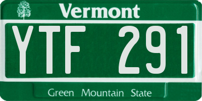 VT license plate YTF291