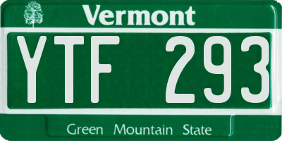 VT license plate YTF293