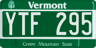 VT license plate YTF295