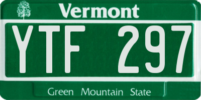 VT license plate YTF297