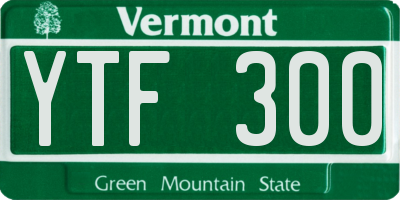 VT license plate YTF300