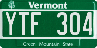 VT license plate YTF304
