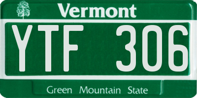 VT license plate YTF306
