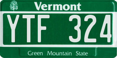 VT license plate YTF324
