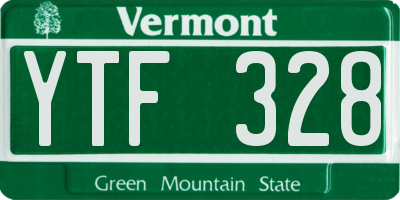 VT license plate YTF328