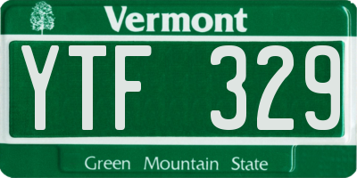 VT license plate YTF329