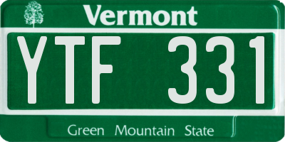 VT license plate YTF331