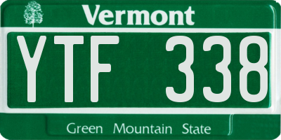 VT license plate YTF338