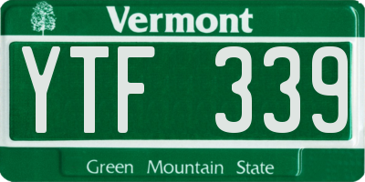 VT license plate YTF339