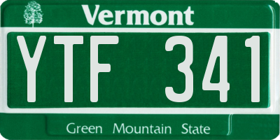 VT license plate YTF341