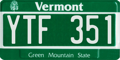 VT license plate YTF351
