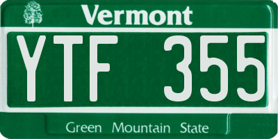 VT license plate YTF355