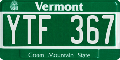 VT license plate YTF367